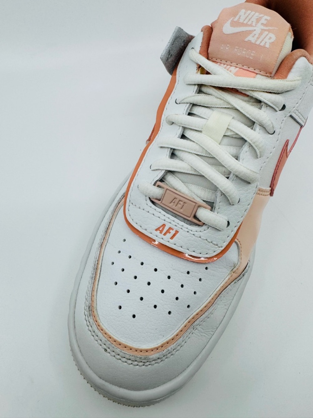 Nike Air Force 1 Shadow ‘Color White Coral Pink’ CJ1641-101 SZ 7.5 - Picture 7 of 10